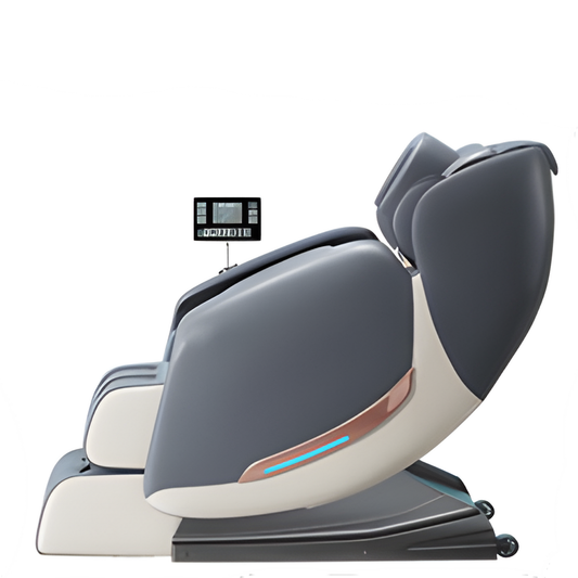 Rustpunt massagestoel grijs met full body shiatsu, warmte en Zero Gravity massage