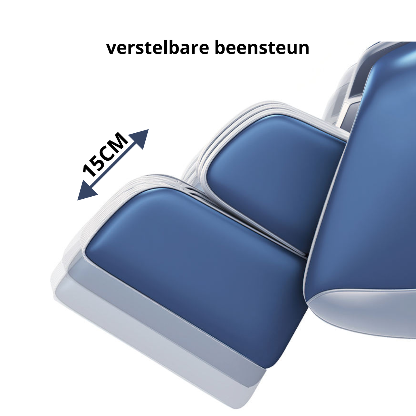 Rustpunt massagestoel blauw met full body shiatsu, warmte en Zero Gravity massage