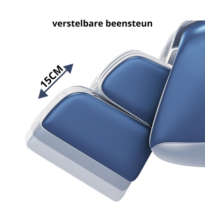 Rustpunt massagestoel blauw met full body shiatsu, warmte en Zero Gravity massage