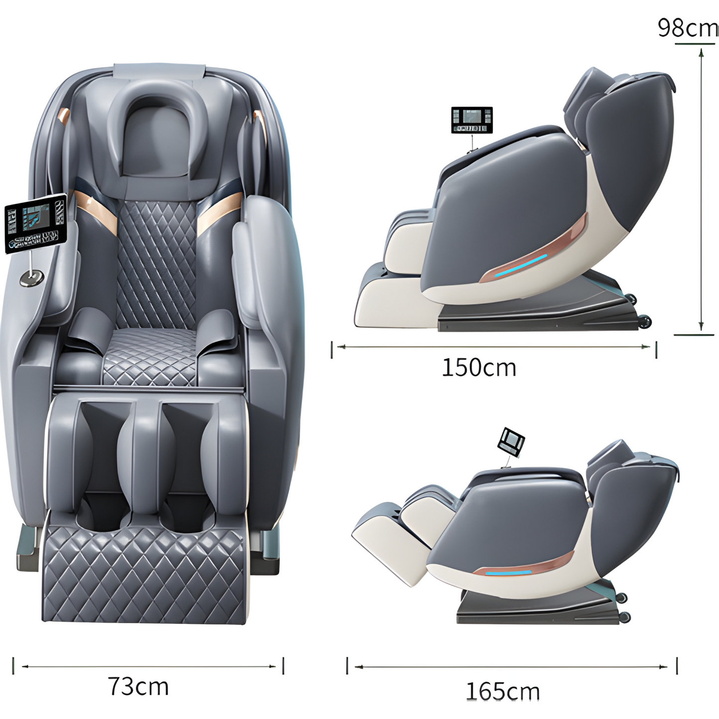 Rustpunt massagestoel blauw met full body shiatsu, warmte en Zero Gravity massage