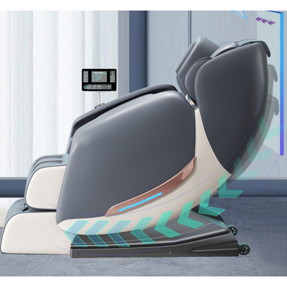Rustpunt massagestoel grijs met full body shiatsu, warmte en Zero Gravity massage