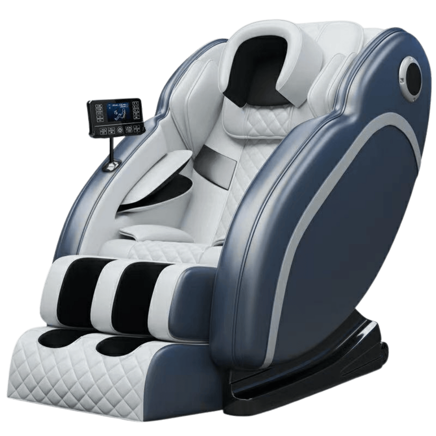 Luxe massagestoel met beenmassage, armsteunen en touchscreen bediening voor volledige lichaamsmassage