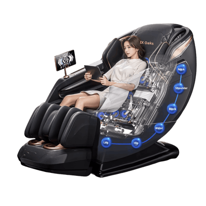 Massagestoel met SL track rails voor massage van nek, rug, heupen en billen