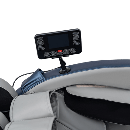 bediening scherm luxe massagestoel met programma keuze en intensiteit